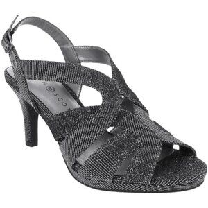 Karen Scott Womens Belindah Metallic Slingback Sandals Gray Size 9.5 Medium